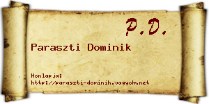 Paraszti Dominik névjegykártya